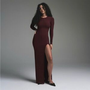 Skims soft lounge boat neck long sleeve dress